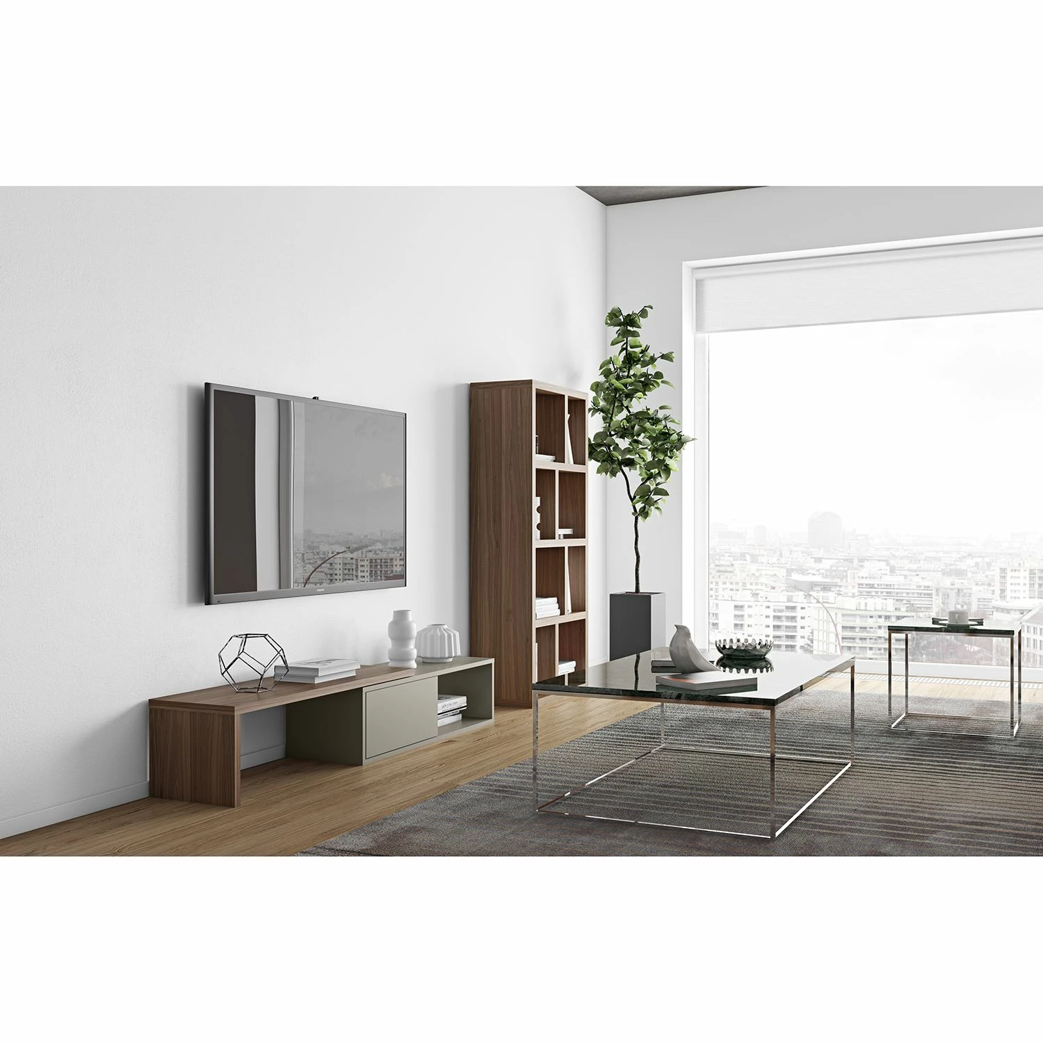 Temahome TV-Lowboard Echo - Grau / Walnuss 6 Temahome TV-Lowboard Echo - Grau / Walnuss – Bild 6