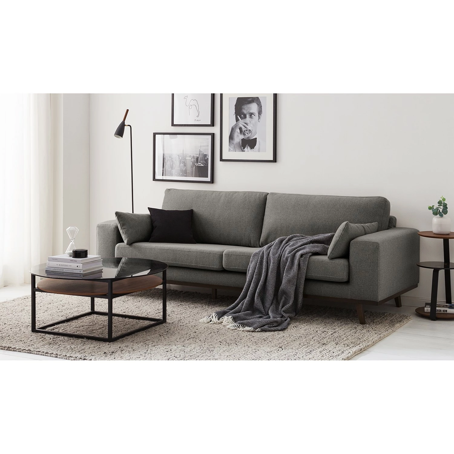 Mørteens Sofa Billund (3-Sitzer) Strukturstoff - Grau 2 Mørteens Sofa Billund (3-Sitzer) Strukturstoff - Grau – Bild 2