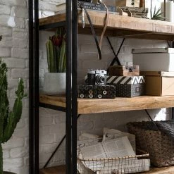 Wolf-Möbel Regal Iron I - Mango massiv / Eisen -Wohnzimmermöbel boutique en ligne 1000104113 191024 17544300018 MOOD DETAILS P000000001000104113 mood