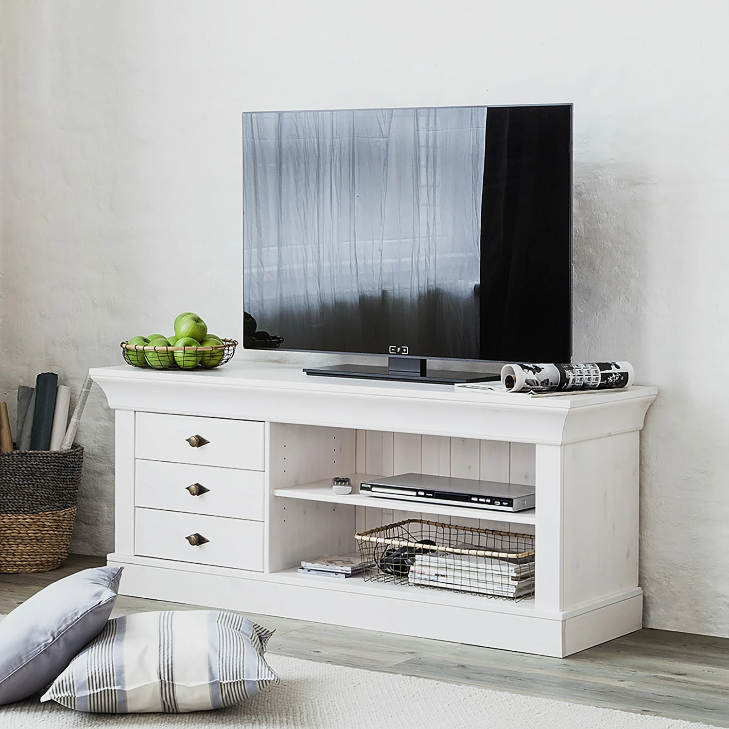 Maison Belfort TV-Lowboard Bergen - Kiefer Weiß 3 Maison Belfort TV-Lowboard Bergen - Kiefer Weiß – Bild 3