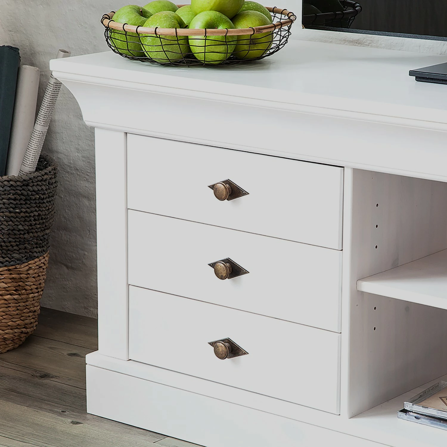 Maison Belfort TV-Lowboard Bergen - Kiefer Weiß 8 Maison Belfort TV-Lowboard Bergen - Kiefer Weiß – Bild 8