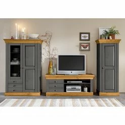 Maison Belfort Wohnwand Bergen (3-teilig) - Kiefer Grau / Kiefer Laugenfarbig