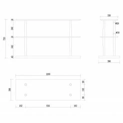 Mørteens Regal Lindholm IV - Weiß - 120 x 72 cm -Wohnzimmermöbel boutique en ligne 1000110750 190925 13055600002 SKETCH DETAILS P000000001000110750 sketch