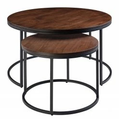 Ars manufacti Couchtisch Marias I (2er-Set) - Walnuss / Schwarz -Wohnzimmermöbel boutique en ligne 1000111508 180920 13475011 GALLERYIMAGES P000000001000111508