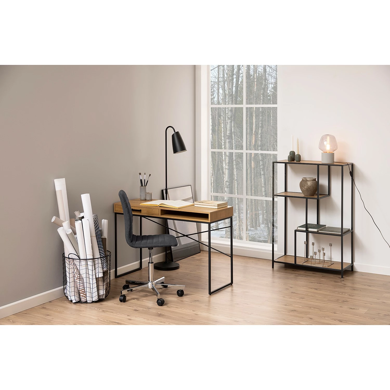 Red Living Regal Coogee I - Eiche Dekor / Schwarz - Höhe: 114 cm 5 Red Living Regal Coogee I - Eiche Dekor / Schwarz - Höhe: 114 cm – Bild 5