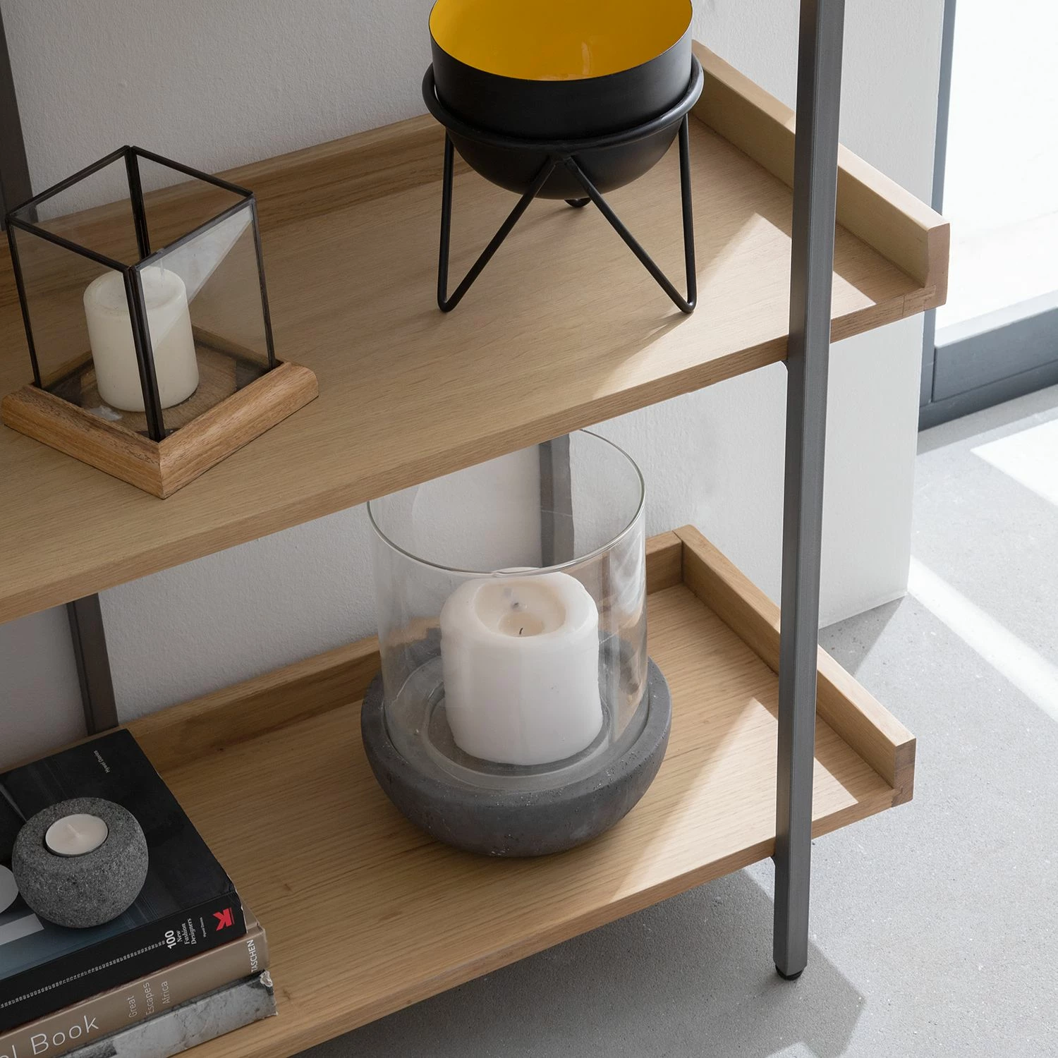 Ars manufacti Bücherregal Dharai II - Echtholzfurnier / Metall - Eiche / Silber 8 Ars manufacti Bücherregal Dharai II - Echtholzfurnier / Metall - Eiche / Silber – Bild 8