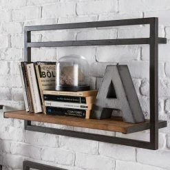 Ars manufacti Wandregal Manchester - Akazie massiv / Metall - Akazie / Anthrazit - 58 x 40 cm -Wohnzimmermöbel boutique en ligne 1000117171 180820 08335806 MOOD GALLERYIMAGES P000000001000117171 mood