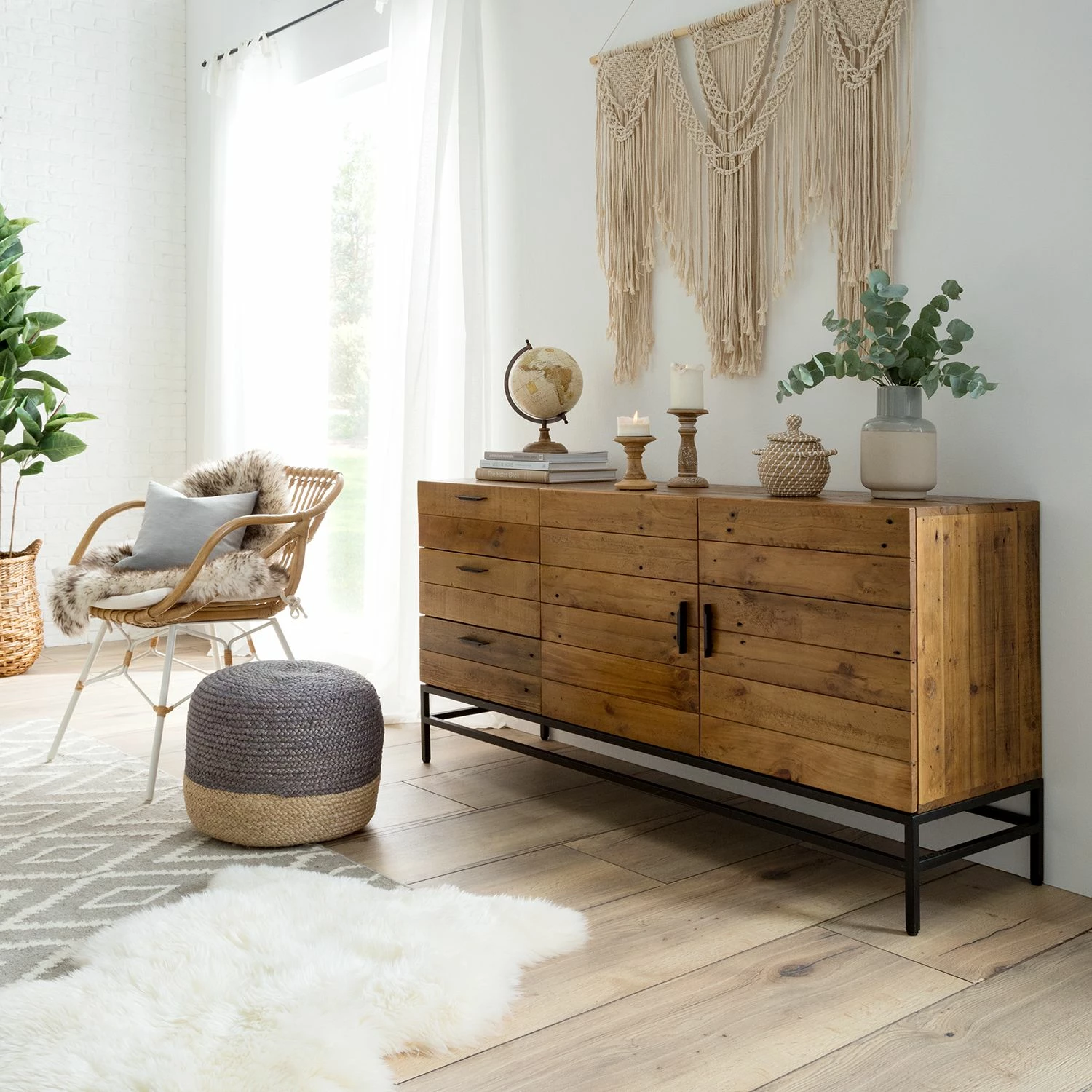 Ars manufacti Sideboard Grasby - Altholz Pinie / Metall - Pinie Dunkel / Schwarz 3 Ars manufacti Sideboard Grasby - Altholz Pinie / Metall - Pinie Dunkel / Schwarz – Bild 3