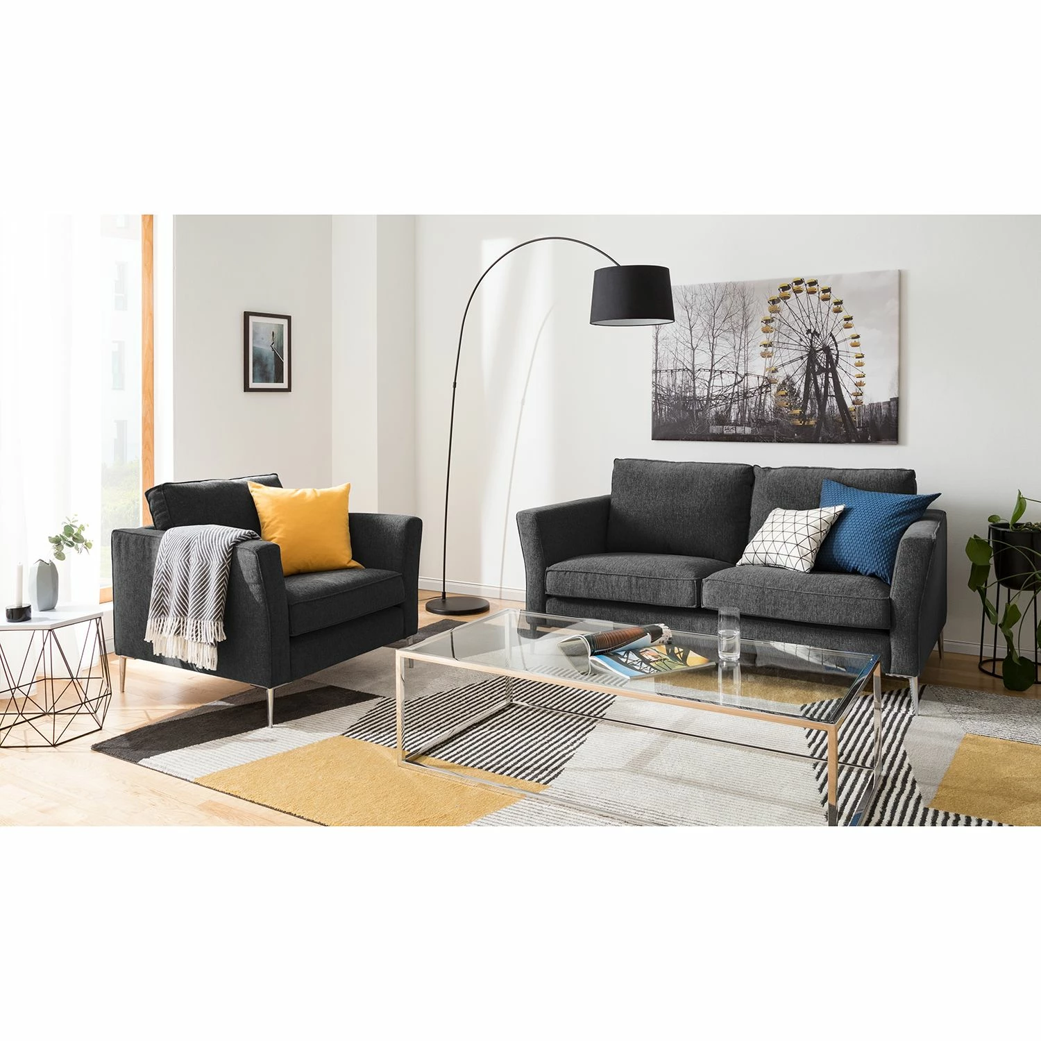 Fredriks Sofa Mirabela (2-Sitzer) - Schwarz meliert 3 Fredriks Sofa Mirabela (2-Sitzer) - Schwarz meliert – Bild 3