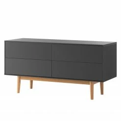 Mørteens Sideboard Lindholm V - Eiche teilmassiv - Grau / Eiche