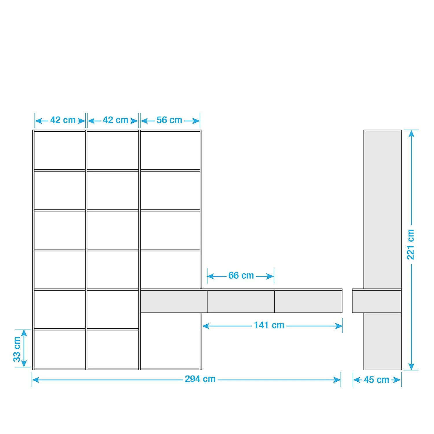Loftscape TV-Wand Emporior III - Matt Hellbeige / Matt Weiß - Breite: 294 cm 5 Loftscape TV-Wand Emporior III - Matt Hellbeige / Matt Weiß - Breite: 294 cm – Bild 5