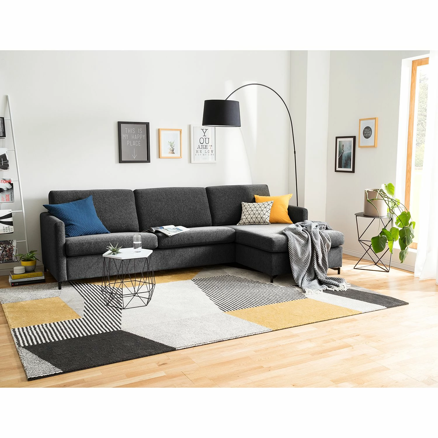 Fredriks Ecksofa Cipo I - Schwarz meliert - Longchair davorstehend rechts 3 Fredriks Ecksofa Cipo I - Schwarz meliert - Longchair davorstehend rechts – Bild 3