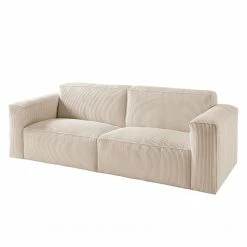 Ars Natura 3-Sitzer Sofa LORALAI - Cordstoff Lola: Creme