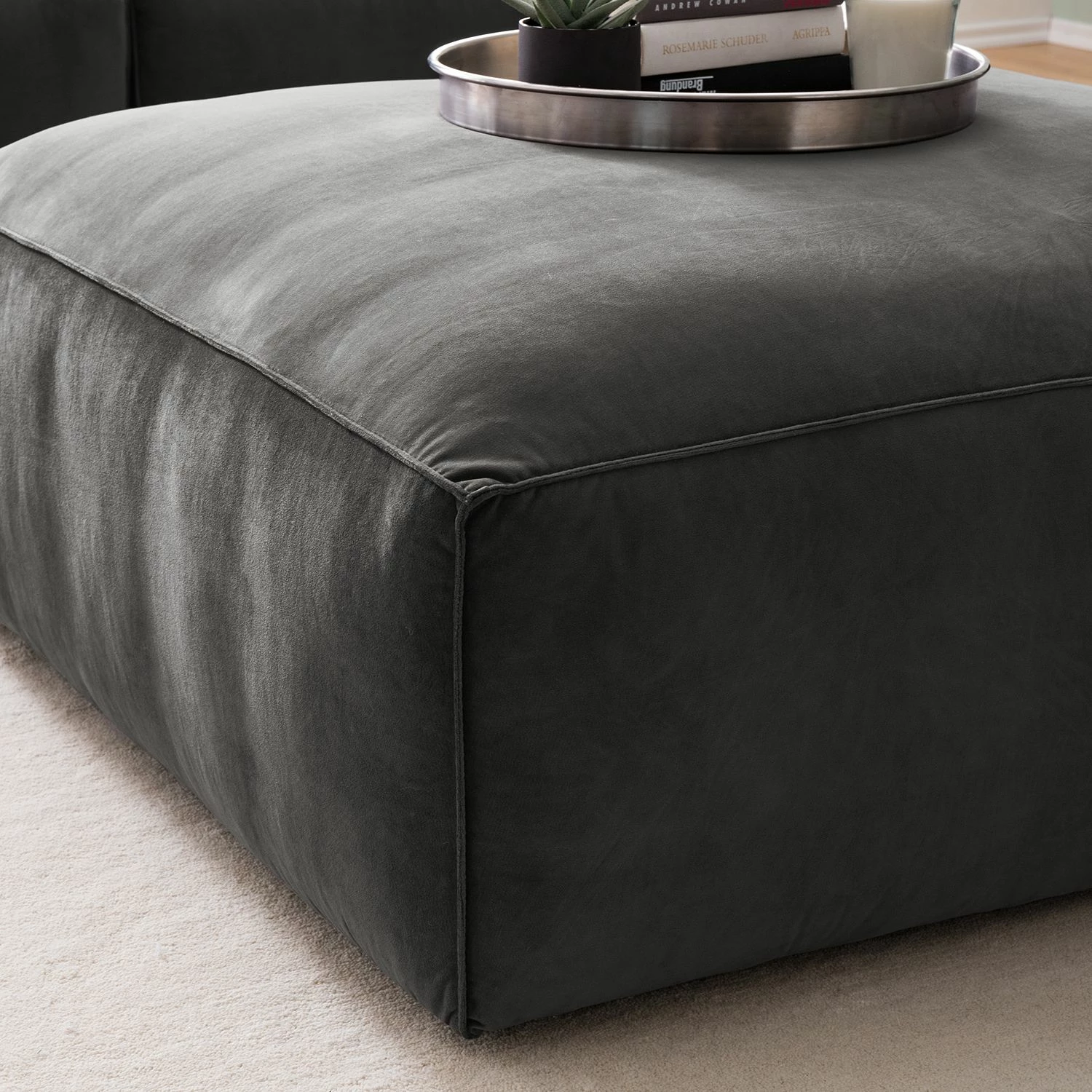 Jack & Alice Polsterhocker Greenwich - Dunkelgrau 5 Jack & Alice Polsterhocker Greenwich - Dunkelgrau – Bild 5