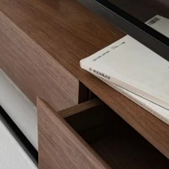 Studio Copenhagen Lowboard Rizzo - Holzwerkstoff / Glas - Schwarz / Walnuss Dekor -Wohnzimmermöbel boutique en ligne 1000123450 190328 11102900027 GALLERYIMAGES P000000001000123450