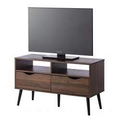 Mørteens TV-Lowboard Gjora II - Gummibaum teilmassiv - Walnuss