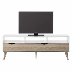 Mørteens TV-Lowboard Sunndal - Gummibaum teilmassiv - Weiß / Eiche Hell -Wohnzimmermöbel boutique en ligne 1000123474 190205 08104900002 GALLERYIMAGES P000000001000123474