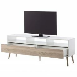 Mørteens TV-Lowboard Sunndal - Gummibaum teilmassiv - Weiß / Eiche Hell -Wohnzimmermöbel boutique en ligne 1000123474 190205 08104900005 GALLERYIMAGES P000000001000123474