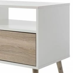 Mørteens TV-Lowboard Sunndal - Gummibaum teilmassiv - Weiß / Eiche Hell -Wohnzimmermöbel boutique en ligne 1000123474 190205 08104900006 GALLERYIMAGES P000000001000123474