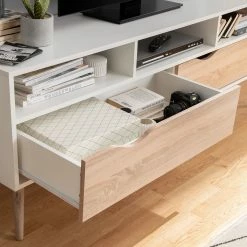 Mørteens TV-Lowboard Sunndal - Gummibaum teilmassiv - Weiß / Eiche Hell -Wohnzimmermöbel boutique en ligne 1000123474 190222 12175000018 GALLERYIMAGES P000000001000123474