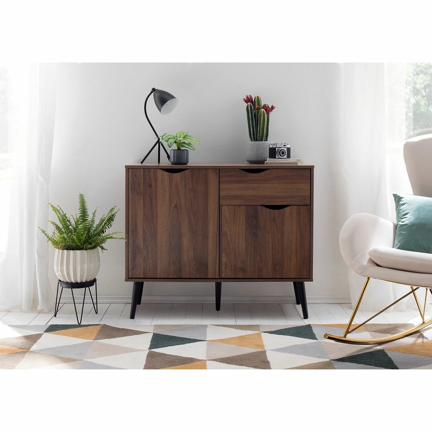 Mørteens Kommode Gjora I - Gummibaum teilmassiv - Walnuss 2 Mørteens Kommode Gjora I - Gummibaum teilmassiv - Walnuss – Bild 2