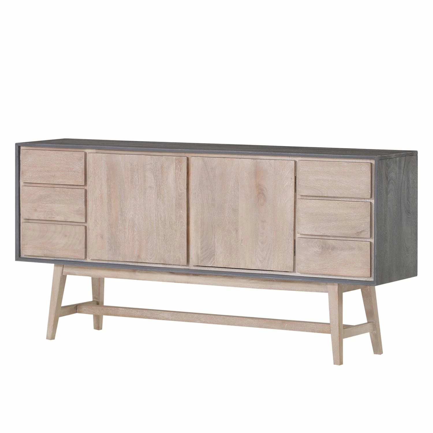 Norrwood Sideboard Karis - Mango massiv - Grau / Mango 1 Norrwood Sideboard Karis - Mango massiv - Grau / Mango