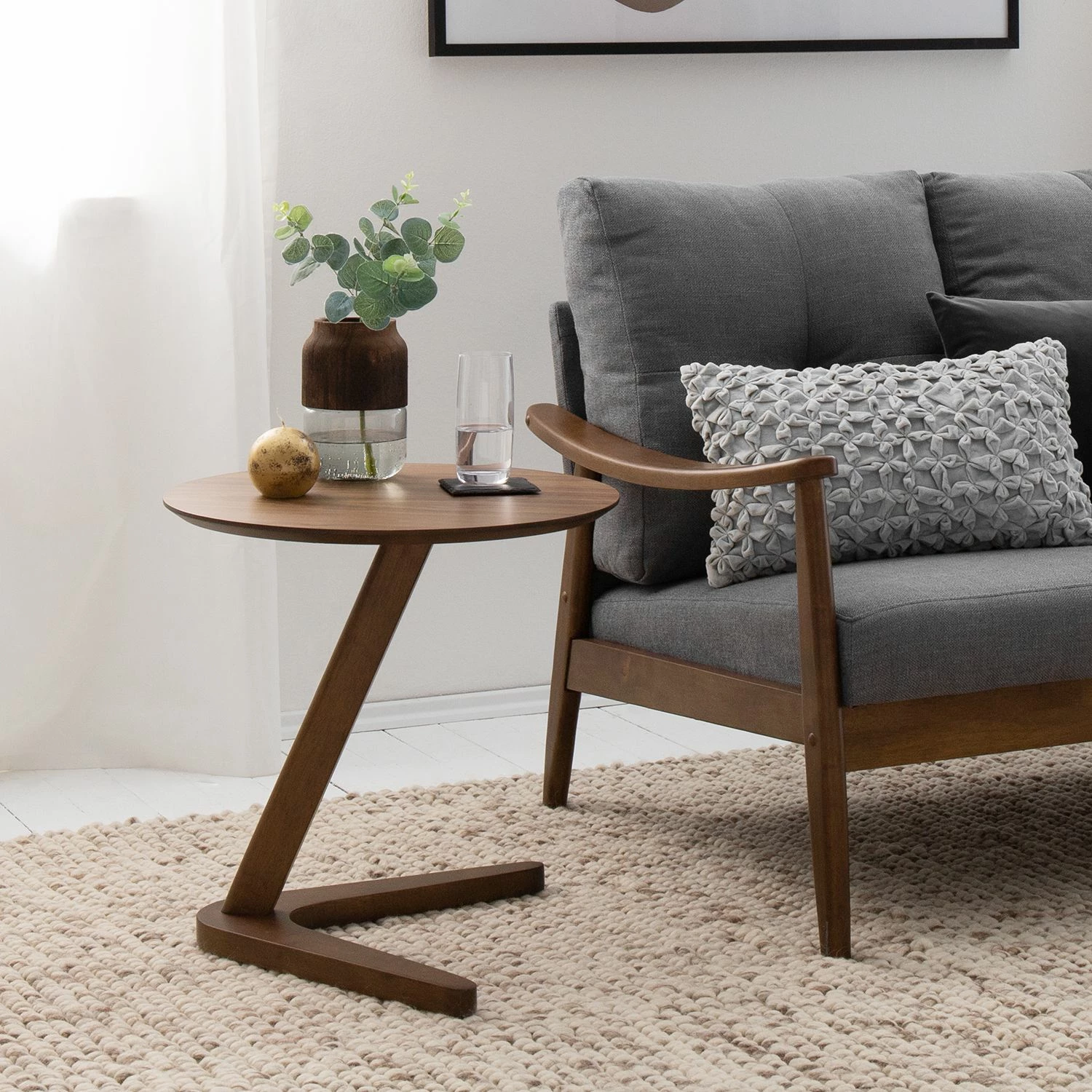 Mørteens Beistelltisch Chicky - Gummibaum teilmassiv - Walnuss 2 Mørteens Beistelltisch Chicky - Gummibaum teilmassiv - Walnuss – Bild 2