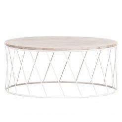 Norrwood Couchtisch Gabiarra - Akazie massiv / Eisen - Mango Hell / Weiß