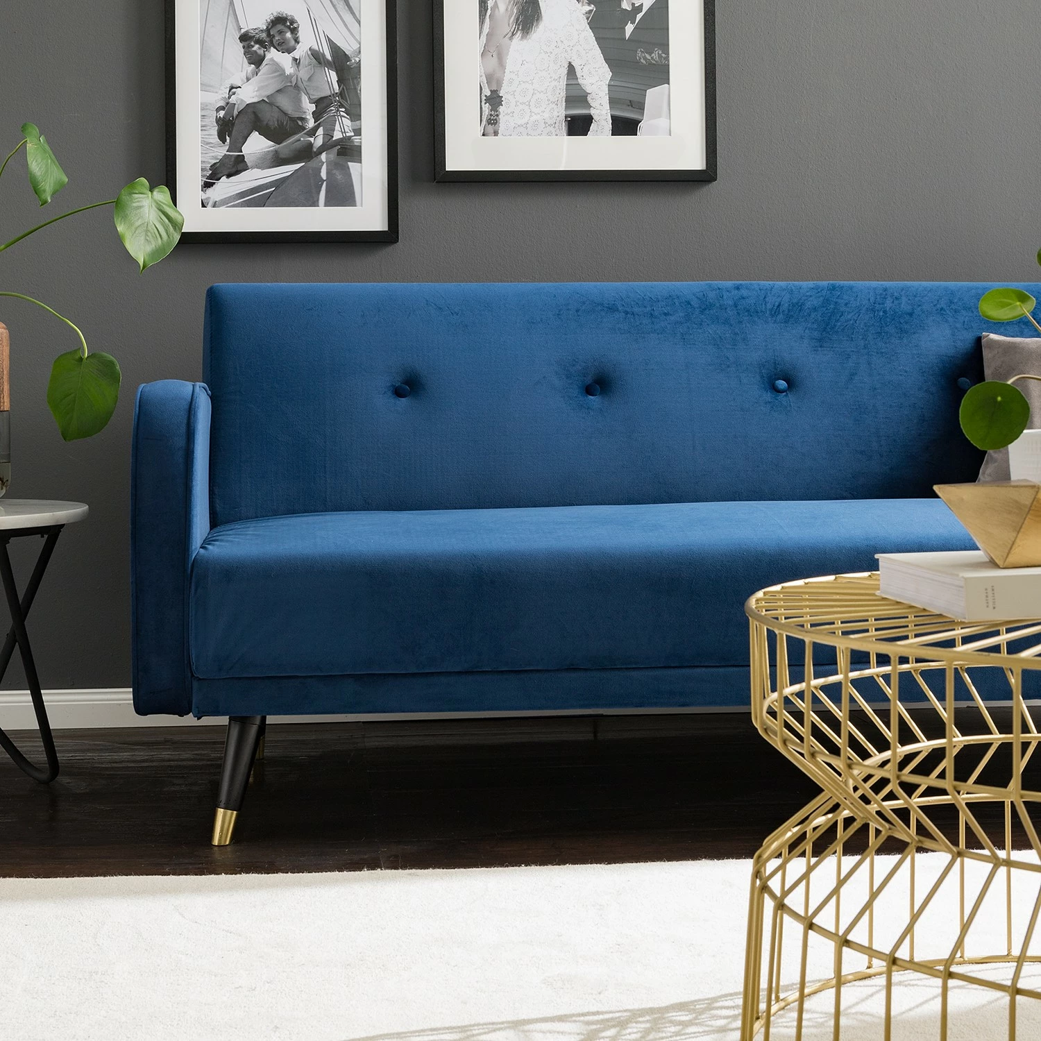 Jack & Alice Schlafsofa Daru I - Samt - Dunkelblau 16 Jack & Alice Schlafsofa Daru I - Samt - Dunkelblau – Bild 16