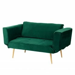 Jack & Alice Schlafsofa Behram II - Samt - Dunkelgrün