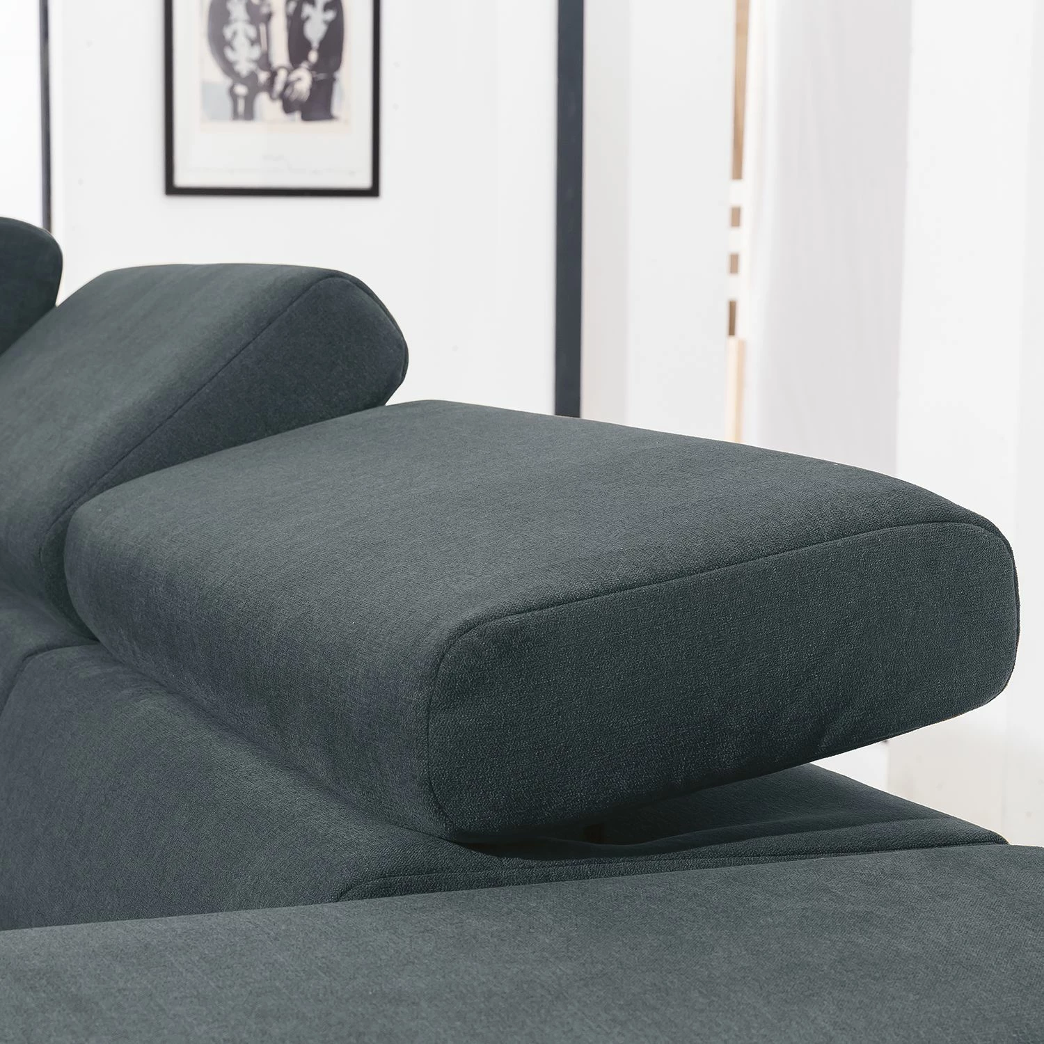 Loftscape Ecksofa Masaya - Microfaser Enza: Blaugrau - Ottomane davorstehend links - Mit Schlaffunktion 6 Loftscape Ecksofa Masaya - Microfaser Enza: Blaugrau - Ottomane davorstehend links - Mit Schlaffunktion – Bild 6