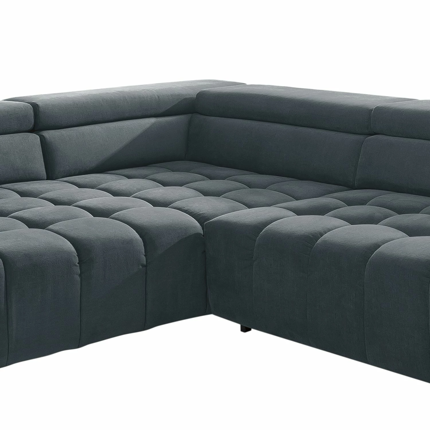 Loftscape Ecksofa Masaya - Microfaser Enza: Blaugrau - Ottomane davorstehend links - Mit Schlaffunktion 8 Loftscape Ecksofa Masaya - Microfaser Enza: Blaugrau - Ottomane davorstehend links - Mit Schlaffunktion – Bild 8