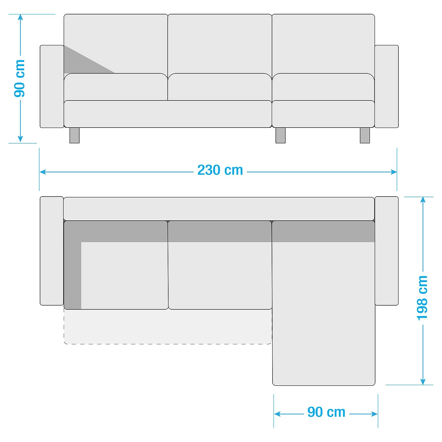 Mørteens Ecksofa Sola II - Webstoff - Grau - Ottomane davorstehend rechts - Schlaffunktion 24 Mørteens Ecksofa Sola II - Webstoff - Grau - Ottomane davorstehend rechts - Schlaffunktion – Bild 24