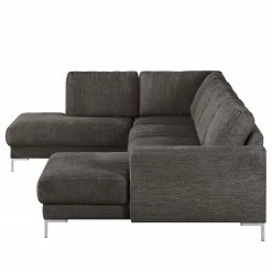 Wohnlandschaft Fiesta I - Strukturstoff - Dunkelgrau - Longchair davorstehend rechts / Ottomane links -Wohnzimmermöbel boutique en ligne 1000128868 211015 15511200492 DETAILS P000000001000128868