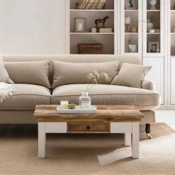 Maison Belfort Couchtisch Newhaven - Mango massiv - Mango / Weiß -Wohnzimmermöbel boutique en ligne 1000128950 190612 11385200015 MOOD GALLERYIMAGES P000000001000128950 mood