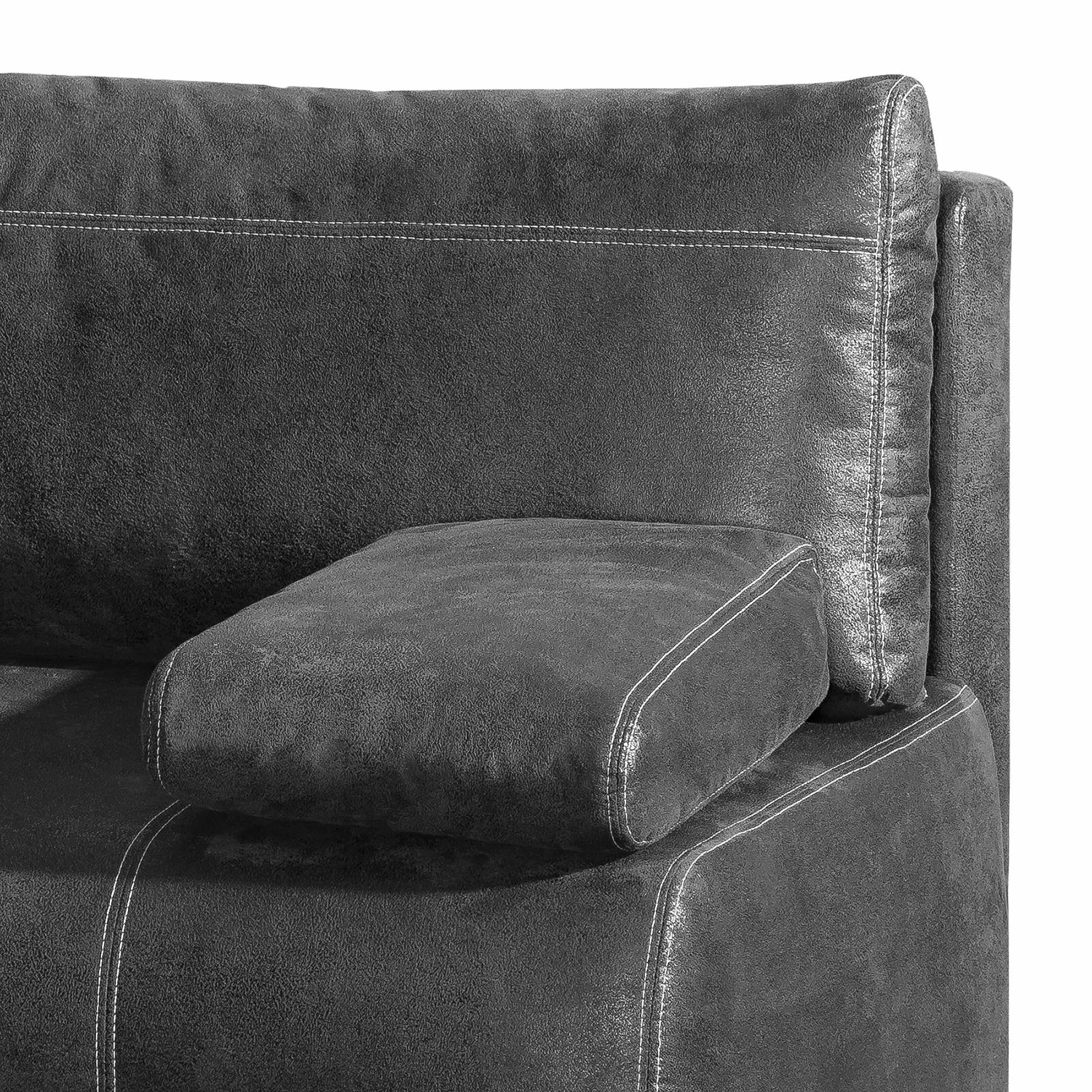 Naturoo Schlafsofa Hanno II - Antiklederlook - Dunkelgrau 5 Naturoo Schlafsofa Hanno II - Antiklederlook - Dunkelgrau – Bild 5