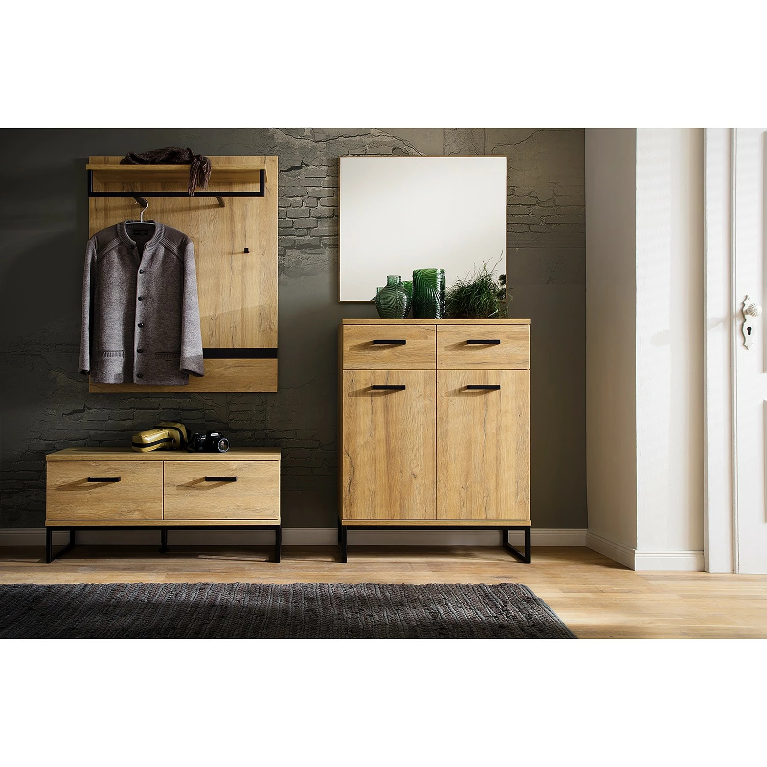 Red Living Kommode Krokby I - Eiche Grandson Dekor / Schwarz 3 Red Living Kommode Krokby I - Eiche Grandson Dekor / Schwarz – Bild 3