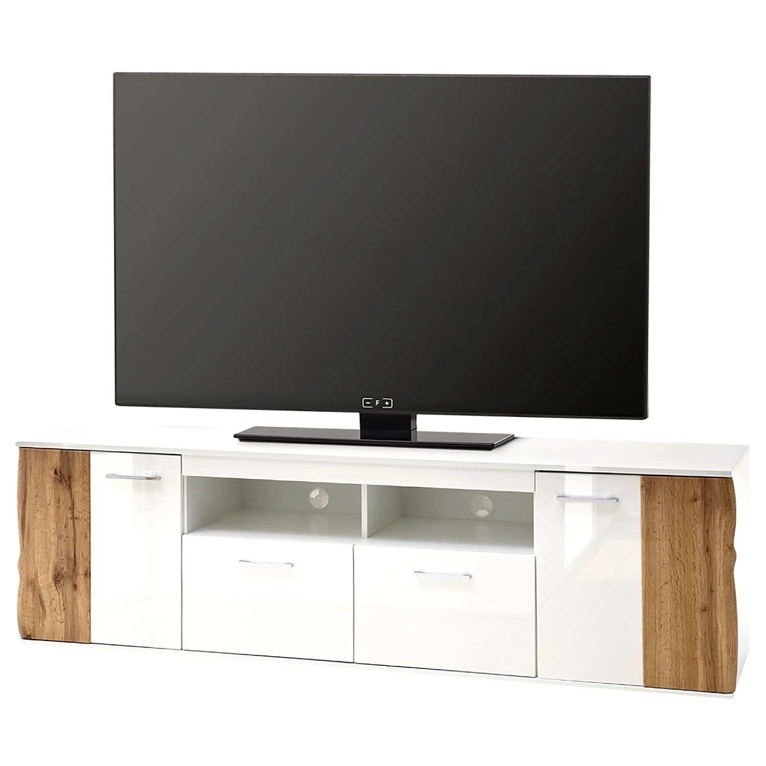 Loftscape TV-Lowboard Vantaa - Hochglanz Weiß / Eiche Dekor 1 Loftscape TV-Lowboard Vantaa - Hochglanz Weiß / Eiche Dekor