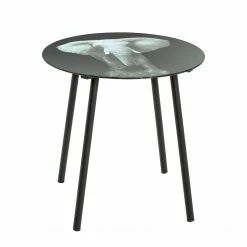 Red Living Beistelltisch Stajk I - Glas / Stahl - Schwarz