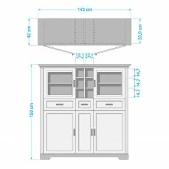 Ridgevalley Highboard Jasmund II - Graphit 5 Ridgevalley Highboard Jasmund II - Graphit -Wohnzimmermöbel boutique en ligne 1000130848 190405 14520500003 GALLERYIMAGES P000000001000130848