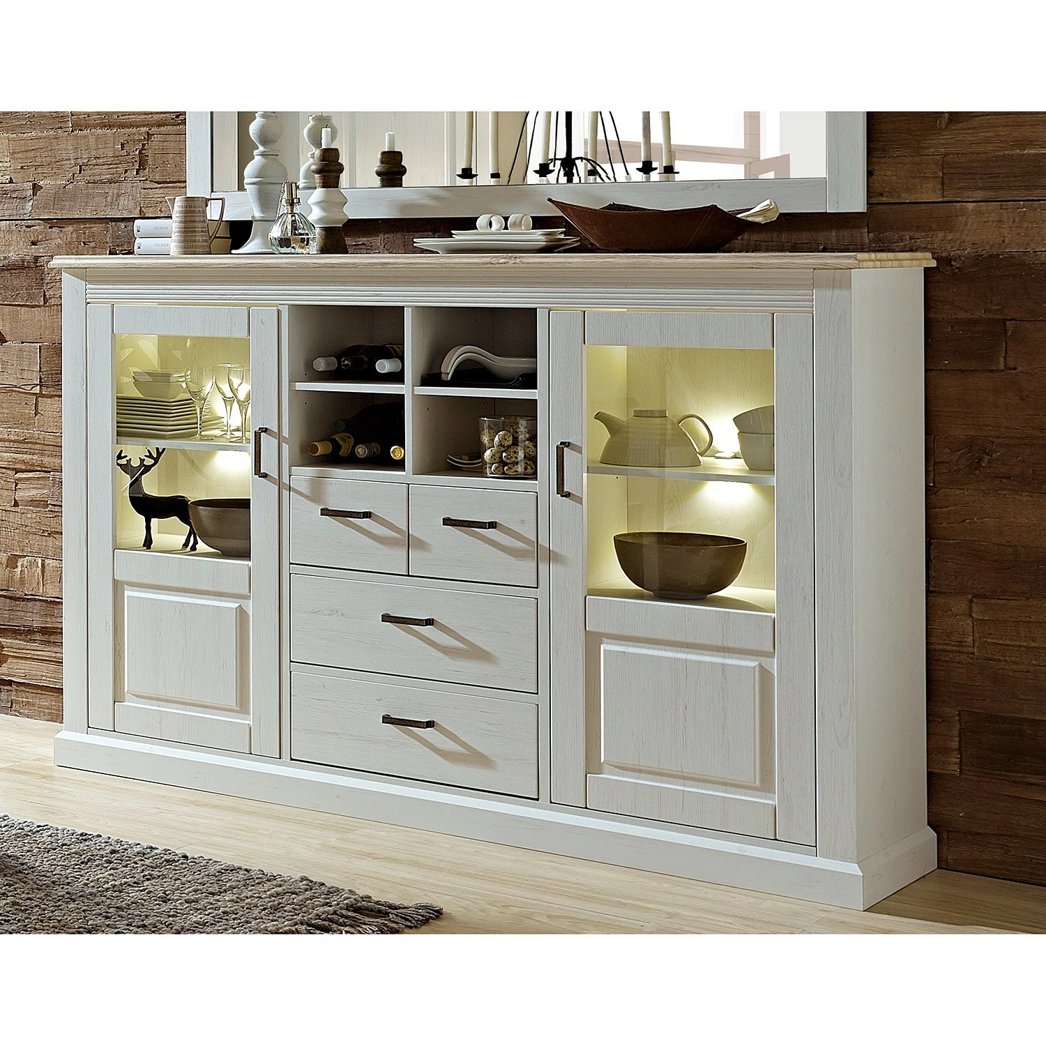 Ridgevalley Highboard Curzu II - Eiche Dekor 2 Ridgevalley Highboard Curzu II - Eiche Dekor – Bild 2