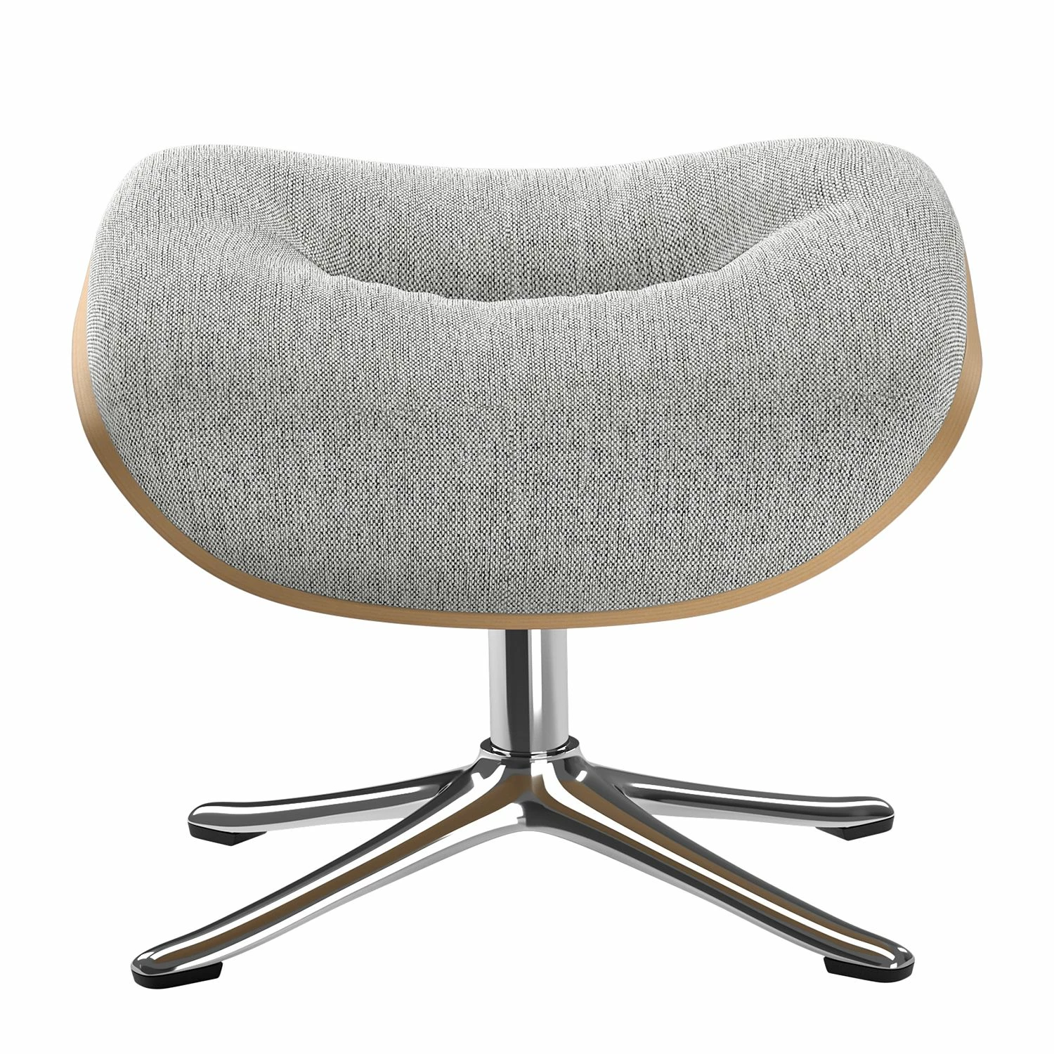 Studio Copenhagen Polsterhocker Anderson II - Webstoff Saia: Hellgrau - Chrom glänzend - Eiche 3 Studio Copenhagen Polsterhocker Anderson II - Webstoff Saia: Hellgrau - Chrom glänzend - Eiche – Bild 3