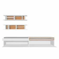 Now! by hülsta Wohnwand hülsta now easy II (4-teilig) - Lack Reinweiß / Natureiche -Wohnzimmermöbel boutique en ligne 1000131851 180920 17412109 GALLERYIMAGES P000000001000131851