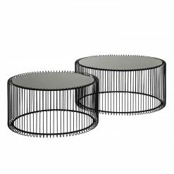 Kare Design Couchtisch Wire (2er-Set) - Glas / Stahl - Schwarz -Wohnzimmermöbel boutique en ligne 1000132043 181017 11370744 GALLERYIMAGES P000000001000132043