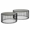 Kare Design Couchtisch Wire (2er-Set) - Glas / Stahl - Schwarz