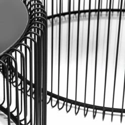 Kare Design Couchtisch Wire (2er-Set) - Glas / Stahl - Schwarz -Wohnzimmermöbel boutique en ligne 1000132043 190305 14281000023 GALLERYIMAGES P000000001000132043