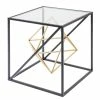 Kare Design Beistelltisch Prisma - Glas / Edelstahl - Schwarz / Gold