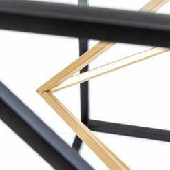 Kare Design Beistelltisch Prisma - Glas / Edelstahl - Schwarz / Gold -Wohnzimmermöbel boutique en ligne 1000132047 190305 14281100034 GALLERYIMAGES P000000001000132047