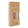 Naturoo Vitrinenschrank Ristiina - Eiche teilmassiv - Eiche Bianco / Eiche Bianco Dekor