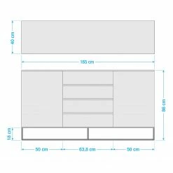 Fredriks Sideboard Zaddy II - Weiß 36 Fredriks Sideboard Zaddy II - Weiß -Wohnzimmermöbel boutique en ligne 1000134696 190925 15560700004 SKETCH DETAILS P000000001000134696 sketch